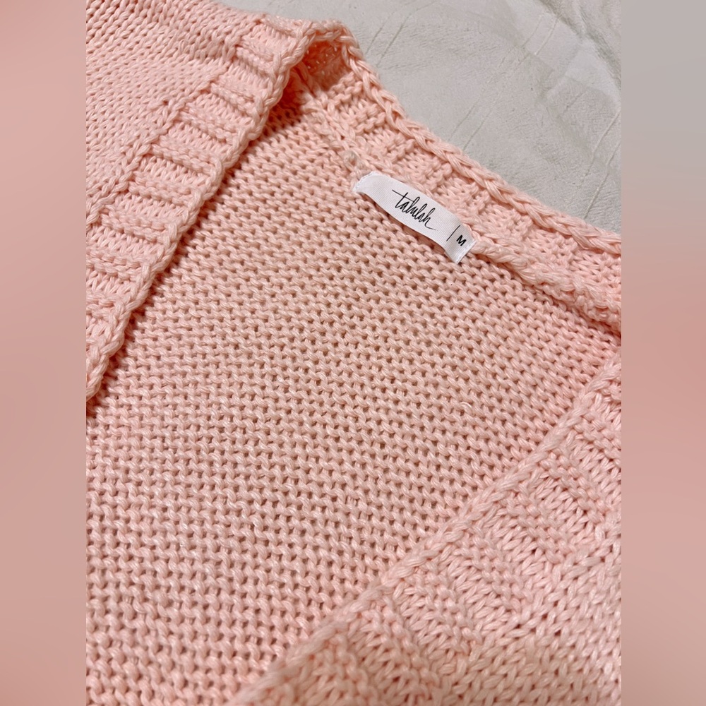 Talulah Strawberry Knit Cardigan Size Medium Pink Red Embroidered - Picture 6 of 8